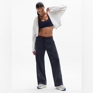 Athleta Women's Navy Heavyweight Terry Mid Rise Pant - Size L Tall NWT